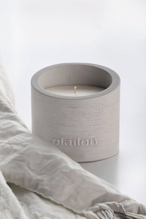 Aberto Design Slope Vela Perfumada Hormigón Gris Aroma Cacao Crema 8.5cm x 8cm